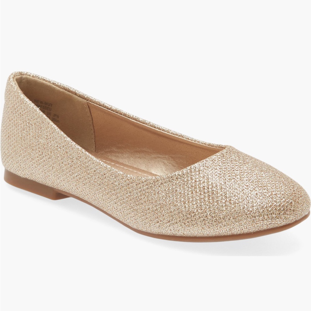 Dream Pairs girls gold glitter ballet flats